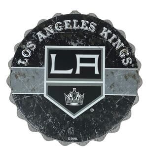 FOCO Los Angeles Kings Metal Distressed Bottle Cap Sign Tin Hang Ready NHL